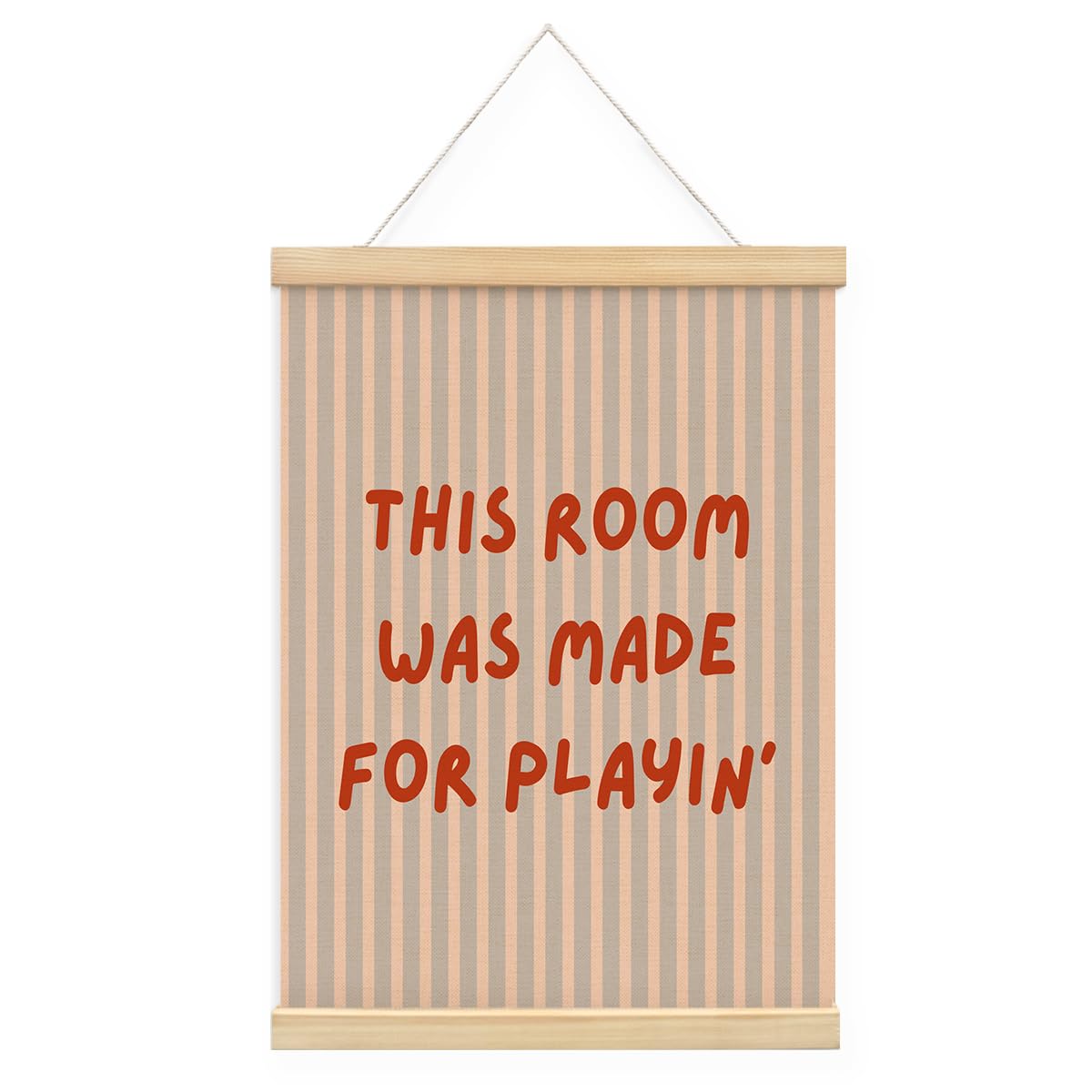 STHTTSW Playroom Decor，This Room Was Made For Playin' Wall Art Poster Hanger with Wooden Frame, Nursery Wall Art, Kids Bedroom Hanging,Toddler Play Area Sign, Children's Flag Decor 12x16 Inch