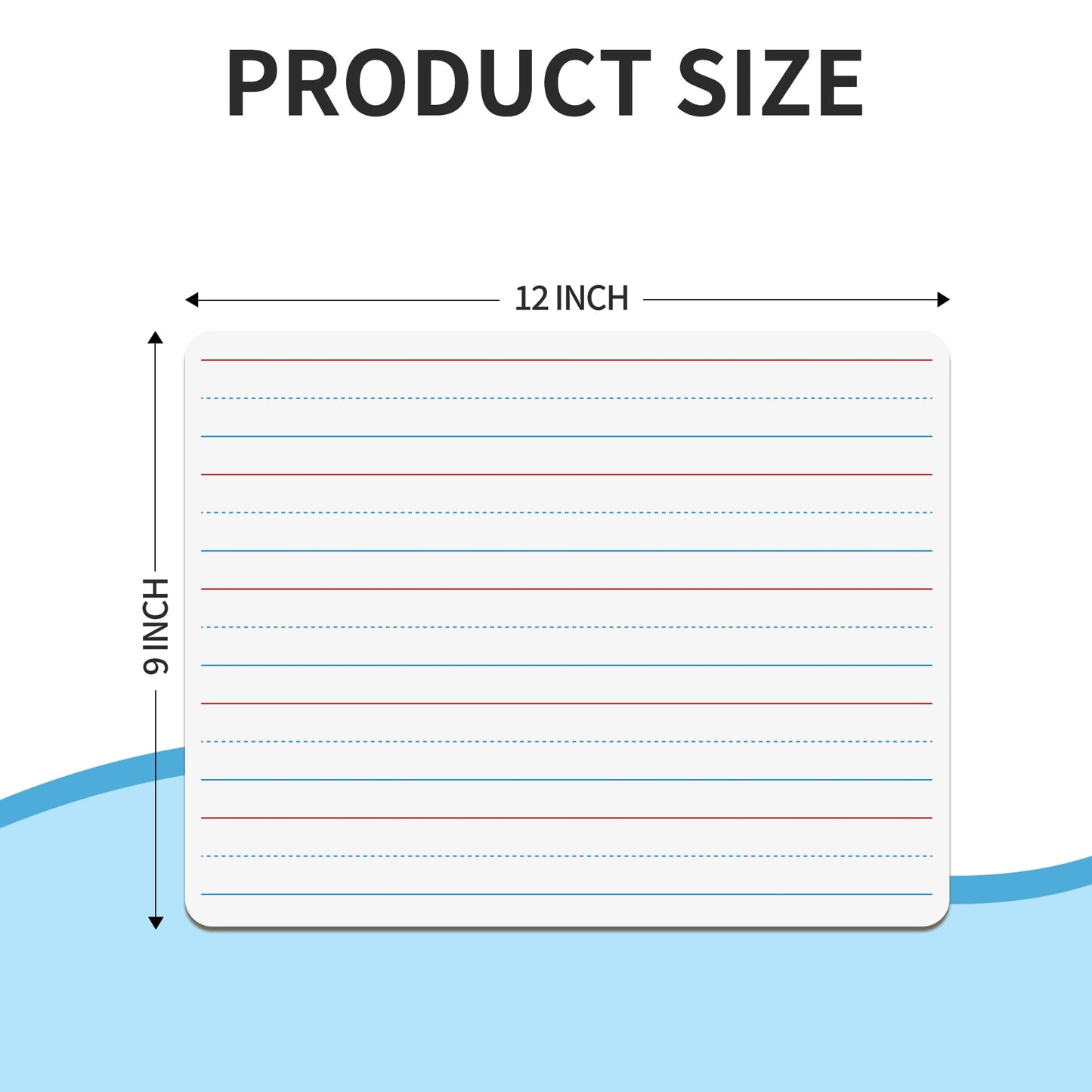 2pack 9x12 inches Dry Erase Board Lapboard Reusable Lined Erasable Ruled Writing Note Pad Lapboard,Blank Whiteboard on Reverse Mini Whiteboard,Small White Board Dry Erase for Classroom
