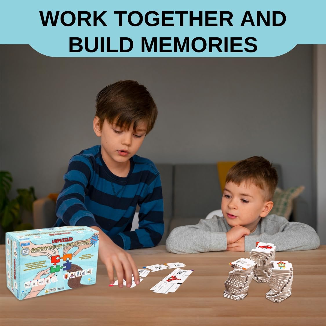 Sentence & Story Building 2-in-1 Educational Game for Kids | Phonics & Reading Puzzles Ages 6-8 | Learn Parts of Speech & Sight Words | Speech Therapy Materials for Kindergarten & 1st Grade