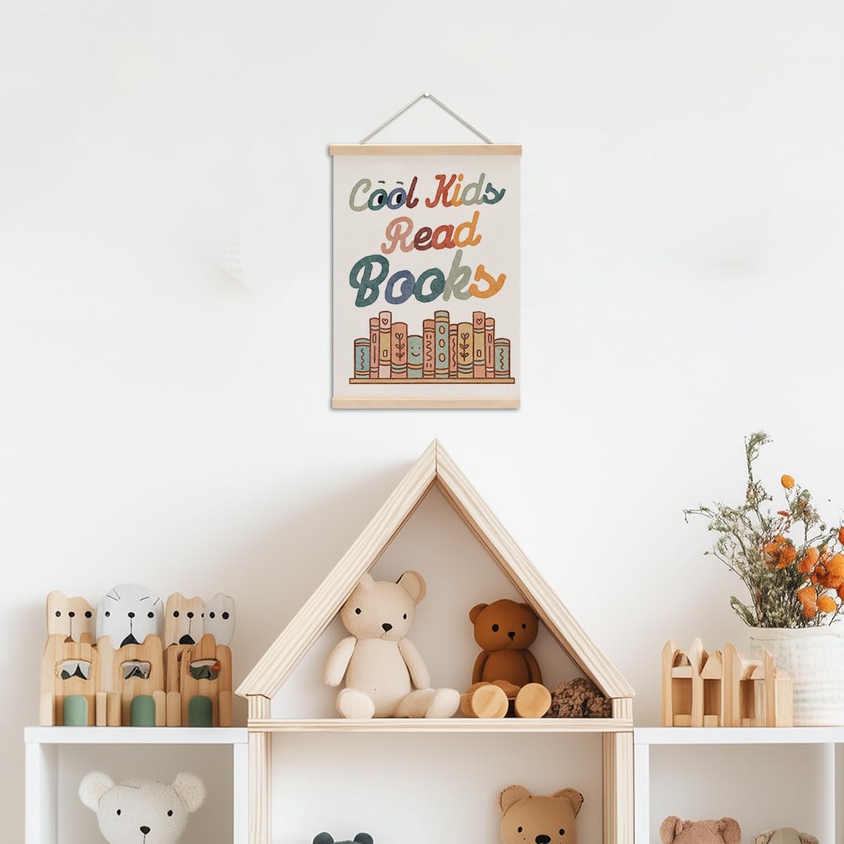 Reading Poster Hanger, Reading Nook Library Decor Wall Decor, Book Lovers Gifts, Educational Posters Wall Art Wall Hanging Banner Farmhouse Classroom Bedroom Reading Room Apartment Home Decor