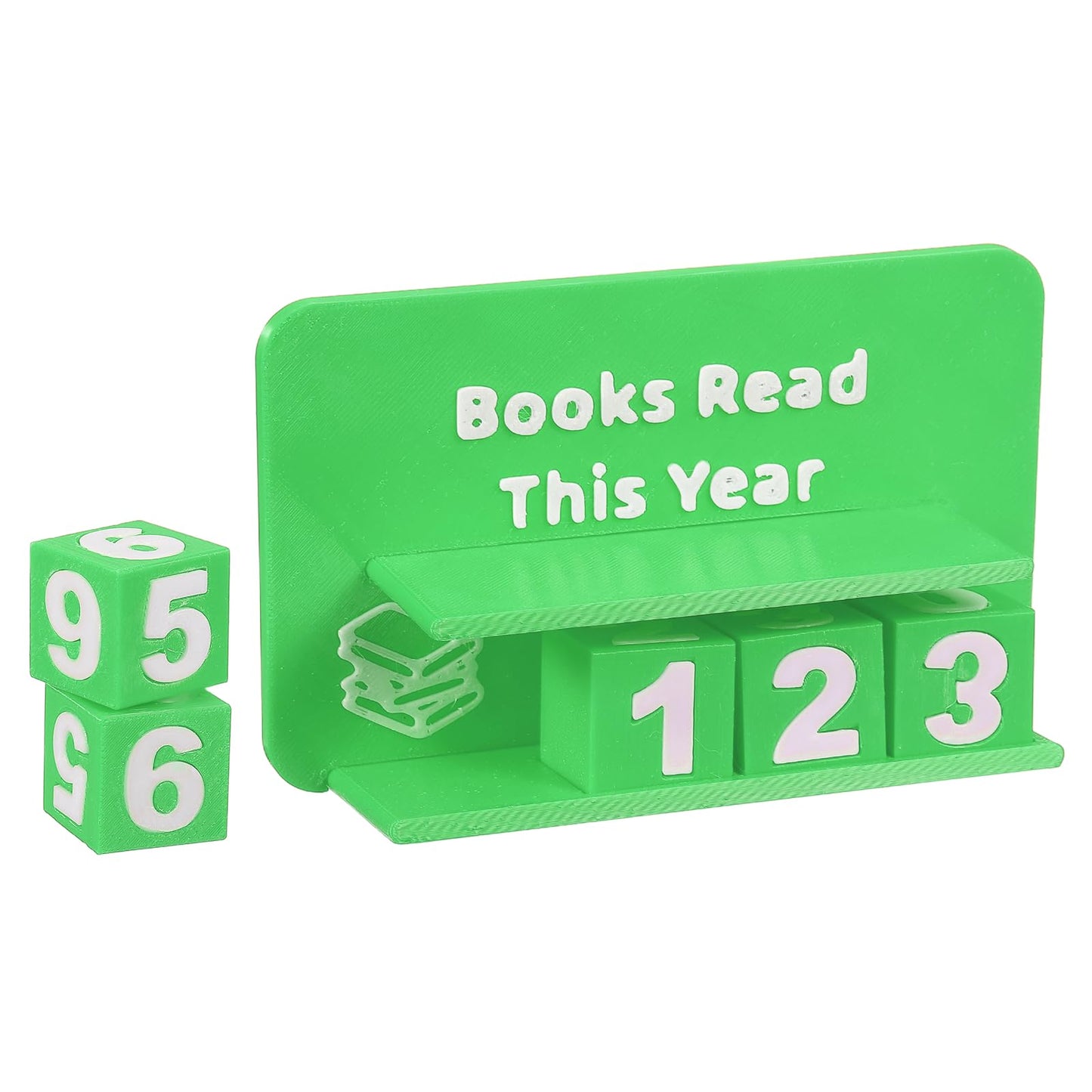 PATIKIL Books Read This Year Tracker, 3D Reading Challenge Counter Sign Library Bookshelf Decor Reading Challenge Number Up to 999 Books Gift for Reader Book Lovers Teachers, Green