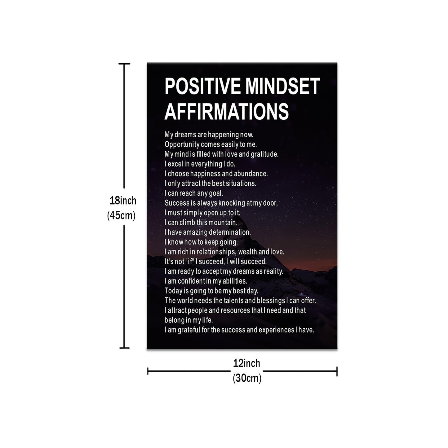 Motivational Wall Art Inspirational Entrepreneur Quote Canvas Print Positive Mindset Affirmations Picture Poster Decor Artwork for Modern Home Bedroom Office Stretched and Framed [12''W x 18''H]