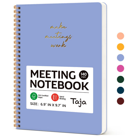 Meeting Notebook for Work Organization - Work notebook with action items, Meeting Minutes Planner Notebook, Perfect Office Supplies for Men & Women - Lavender
