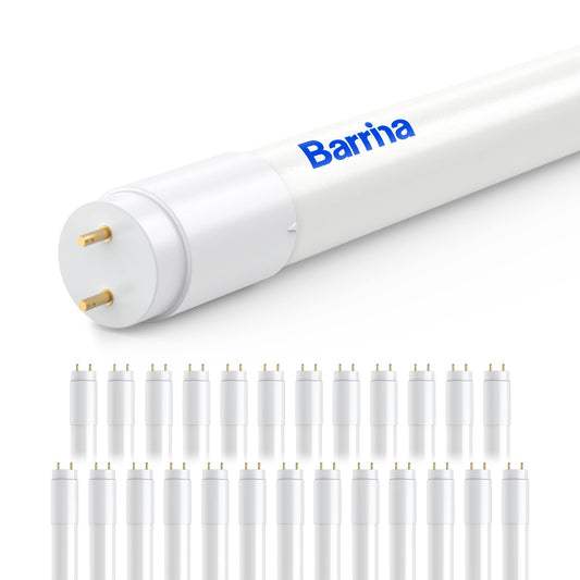 Barrina T8 LED Bulbs 4FT, 18W, 2300LM, 5000K, Plug & Play/Ballast Bypass, 25 Packs