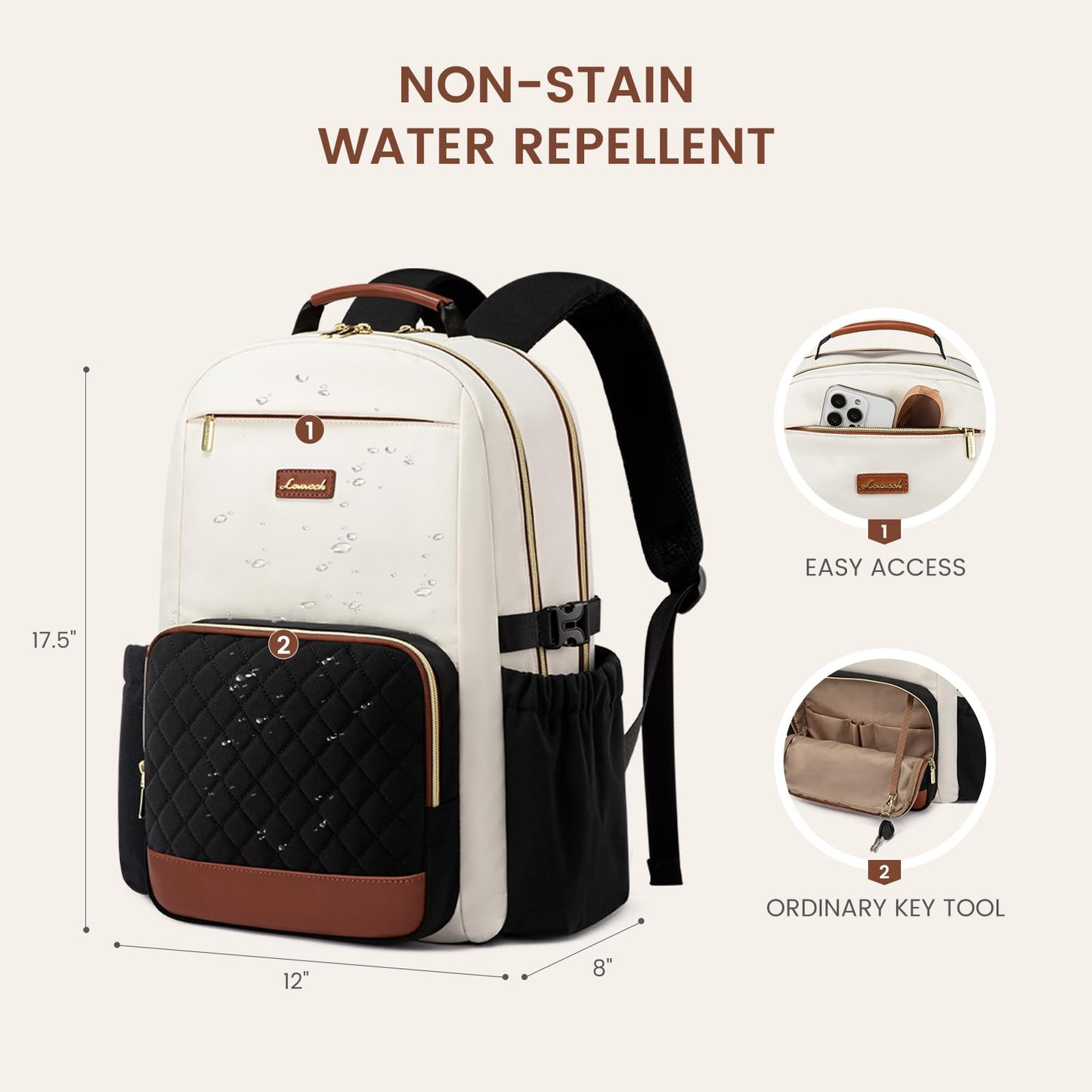LOVEVOOK Laptop Backpack for Women with Pouch Pocket for Large Capacity Cup,15.6 Inch Laptop Computer Bag Travel Backpack Purse,Waterproof Work Business Backpack College Teacher Bags,Leopard print