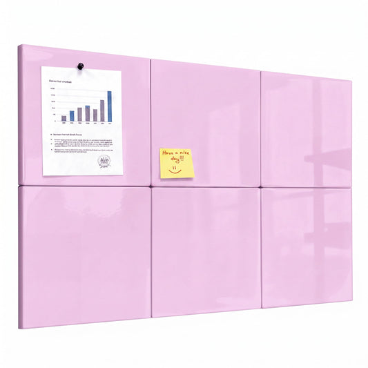 Comix Magnetic Board, 6 Pack Magnetic Whiteboard for wall, 11.8 x 11.8 Inches Dry Erase Board for Kids, Students, White Board Dry Erase Set for Fridge, Office and Home, Pink