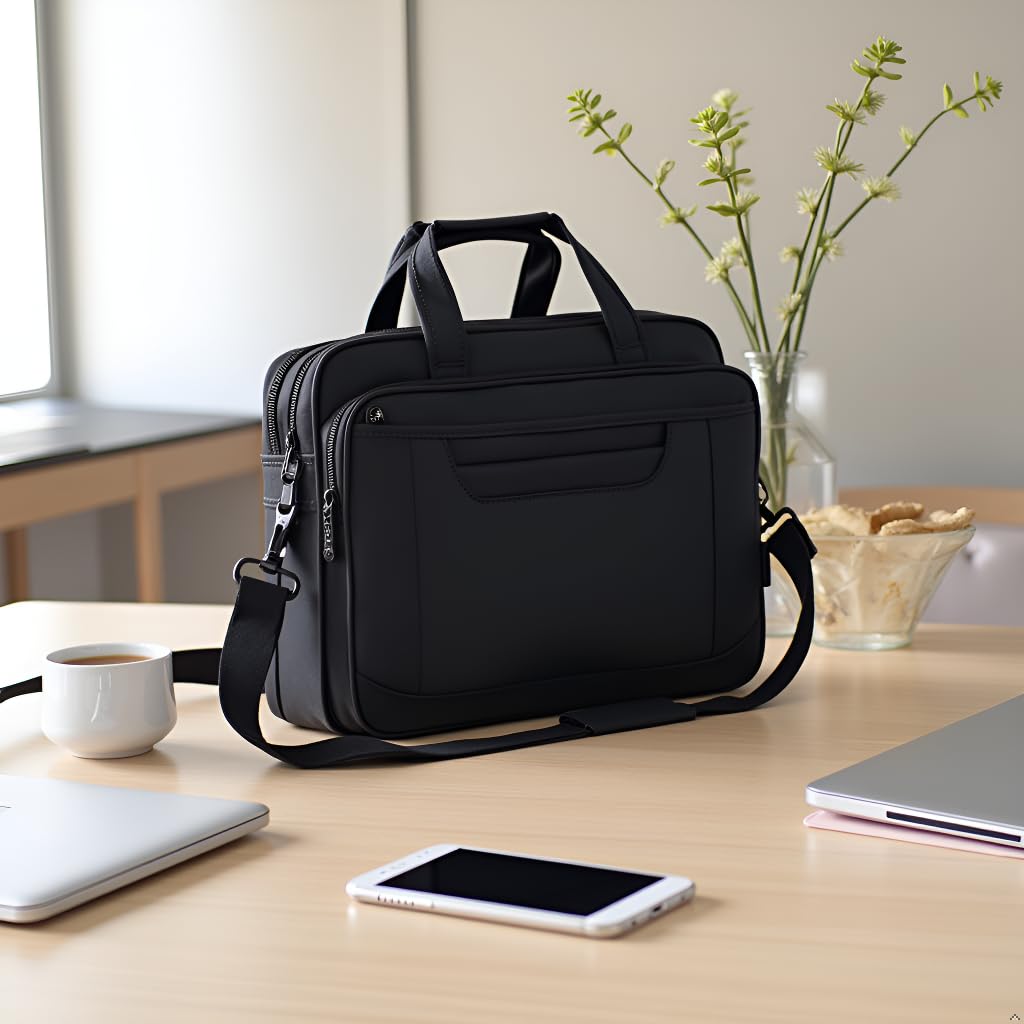Briefcase Bag 15.6 Inch Laptop Messenger Bag Business Office Bag for Men Women, Shoulder Bag fit for Computer Notebook MacBook Hp Dell Lenovo Asus Apple