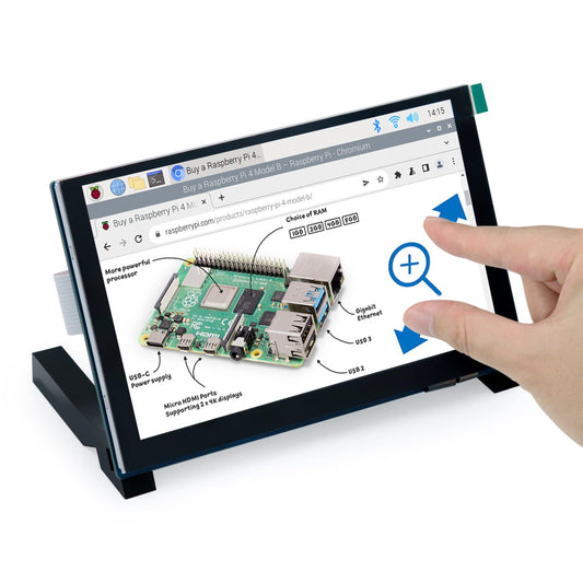 FREENOVE 5 Inch Touchscreen Monitor for Raspberry Pi 5 4 B 3 B+ A+, 800x480 Pixel IPS Display, 5-Point Touch Capacitive Screen, Driver-Free MIPI DSI Port