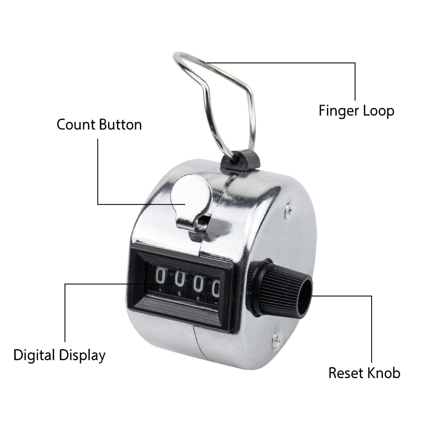 Foraineam 12 Pack Hand Tally Counters Digital Lap Counter Clicker Handheld 4 Digit Mechanical Number Click Counter