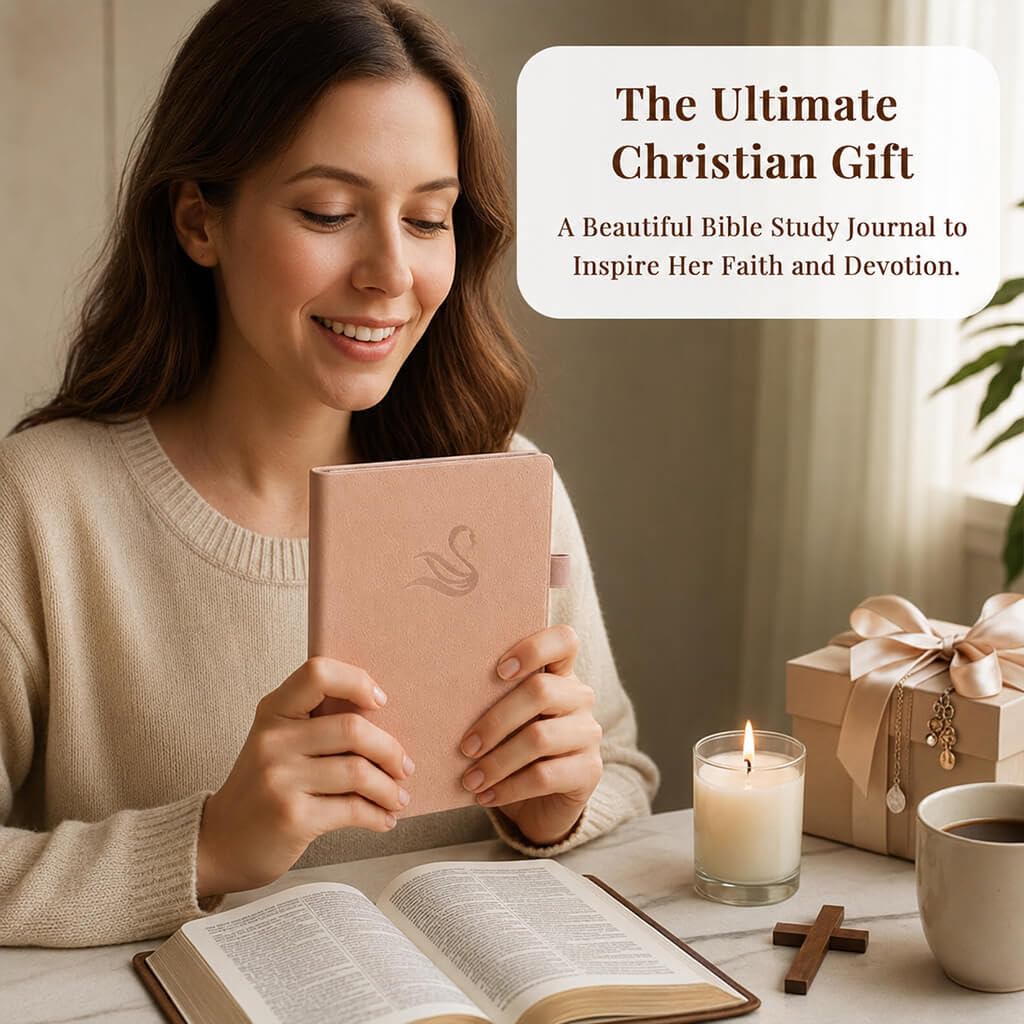 Bible Study Journal for Women – Guided Christian Notebook with Bible Reading Tracker, Prayer Prompts, Church Notes & Bible Study Supplies, Bible Journaling Kit, Beautiful Faith Gift for Her