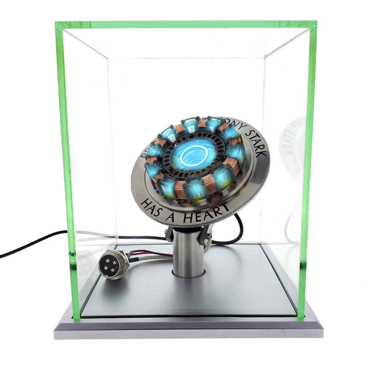 tkwser Iron Man Arc Reactor Model ARC1 with LED Light, USB Connection, and Display Case for Collections