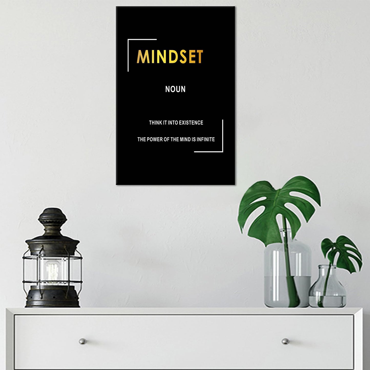 Motivational Canvas Wall Art Work Inspirational Entrepreneur Quotes Picture Poster Positive Mindset Motto Painting Print Artwork for Bedroom Living Room Wall Decoration Ready to Hang [12''Wx 18''H]