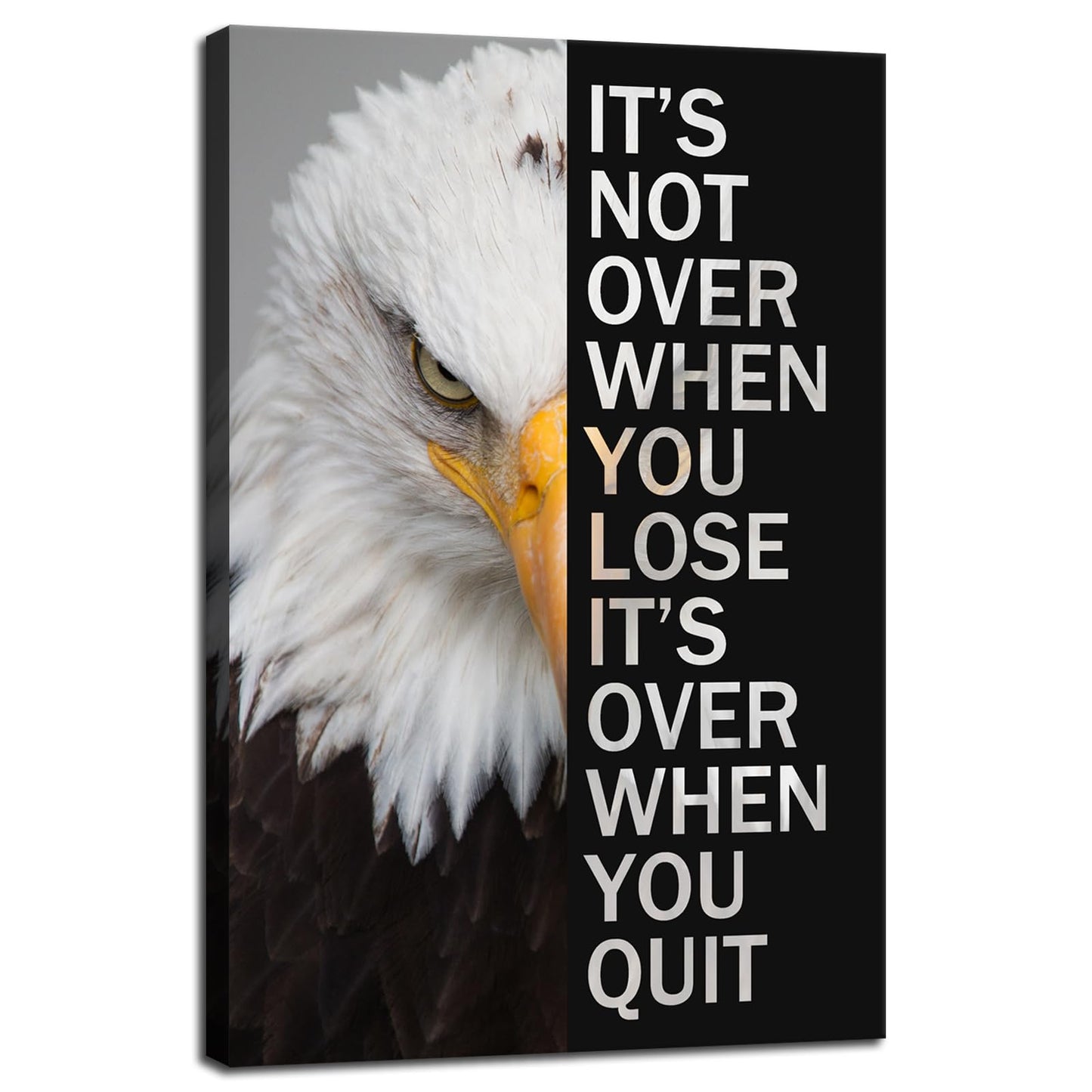Inspirational Canvas Wall Art Inspirational Animal Eagle Poster Motivational Entrepreneur Positive Quote Picture Print Artwork Office Decor Holiday Gift Frame Ready to Hang[12''W X 18''H]