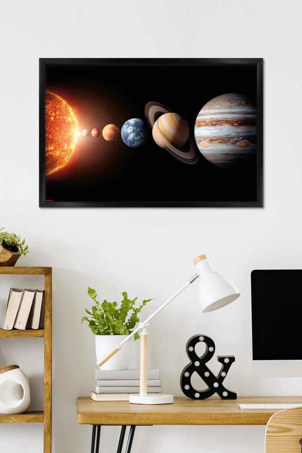 Science - Solar System Planets 26 Wall Poster, 34L" x 22.4W", Black Framed Version