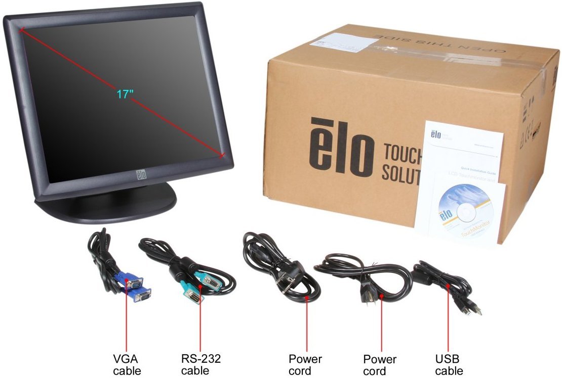 Elo E603162 1715L AccuTouch 17'' LCD Monitor, Gray
