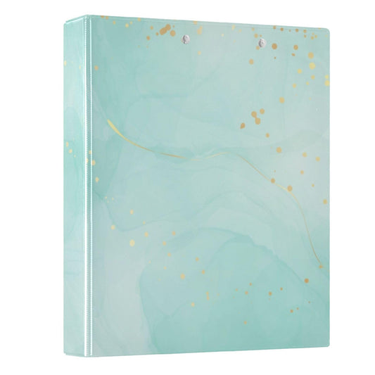 Turquoise Round Ring Binders 1.5 Inch Marble Tie Dye Style 3 Ring Clipboard Binder for Office School Work Supplies File Folder Document 200 Sheet Capacity Easy Open