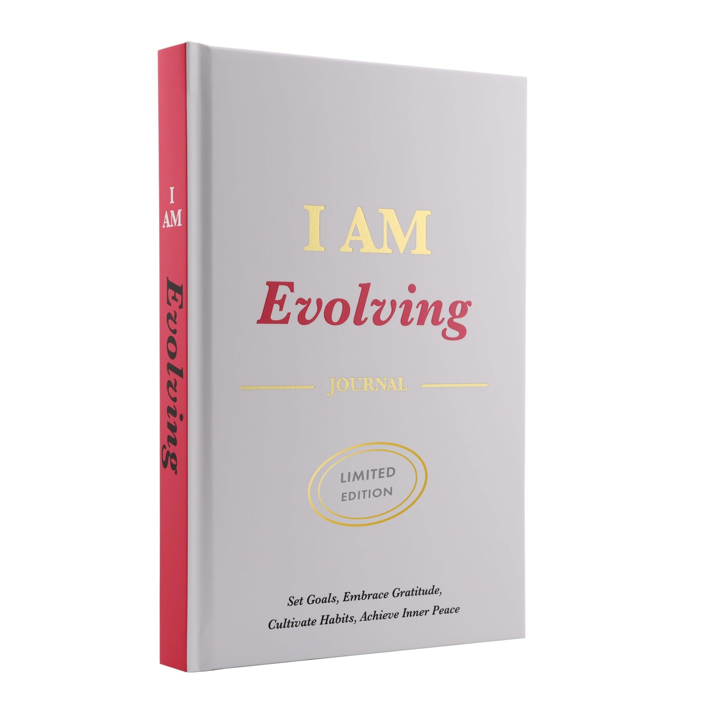 Daily Gratitude, Goal Setting & Habit Tracker Journal for Women & Men with 9-Point Emotional Wellness Scale — iAmEvolving™ 288-Page Hardcover Personal Growth Planner (White Cover)