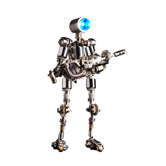 Mostarle Terminator M 3D Metal Puzzle, Arcynix DIY Mechanical Robot Model Kit, Sci-Fi Design LED Light Feature Unique Gift for Adults & Teenager (Blue)