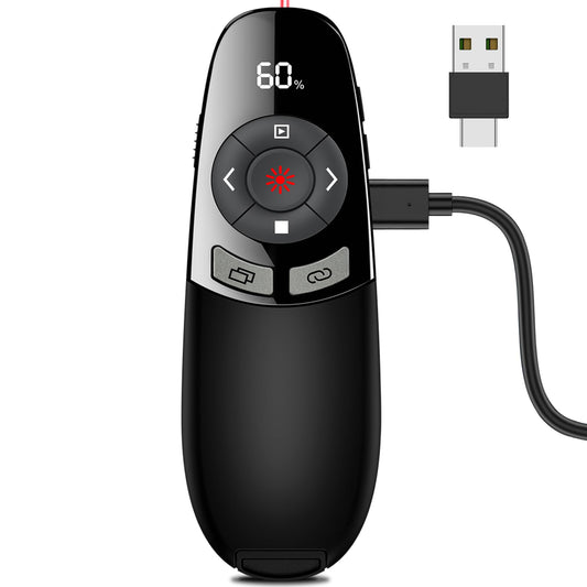 DinoFire Presentation Clicker with Countdown Timer, USB A & USB C Rechargeable Wireless Presenter Powerpoint Remote for Teachers, Office, Classroom, Conference