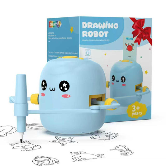 Drawing Robot for Kids with 150 Cards, Voice Interactive Educational Drawing Kit for Kids, Montessori Painting Learning Toys for 3 4 5 6 7 8 Year Old Boys Girls Birthday Party
