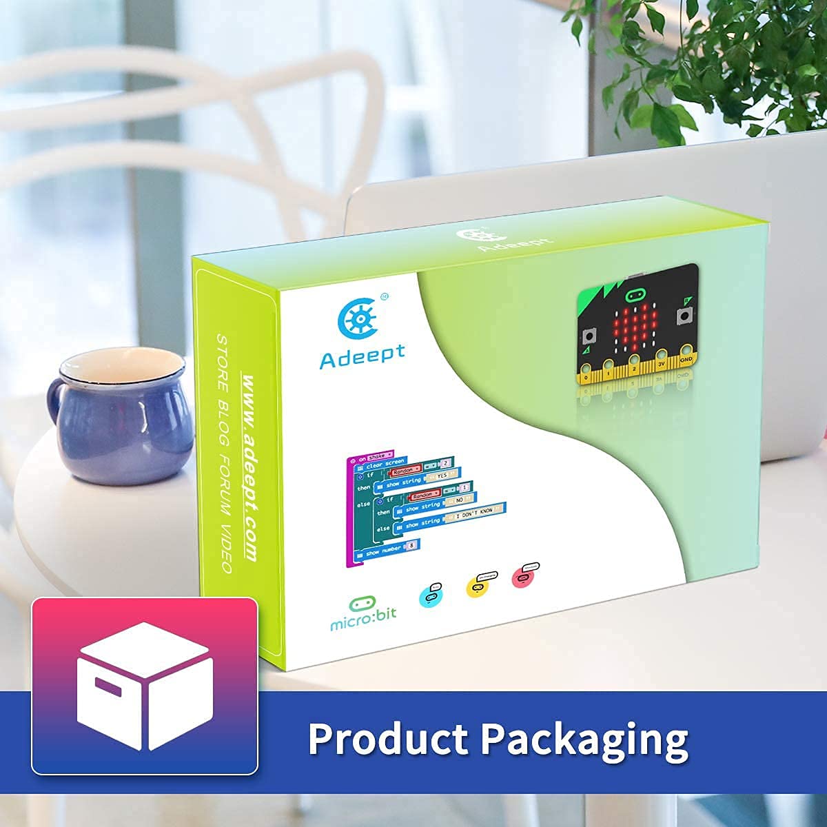Adeept Sensor Starter Kit for BBC Micro:bit (V2 Included) | Programmable Starter Kit for Micro:bit with 35 Projects PDF Tutorial Book