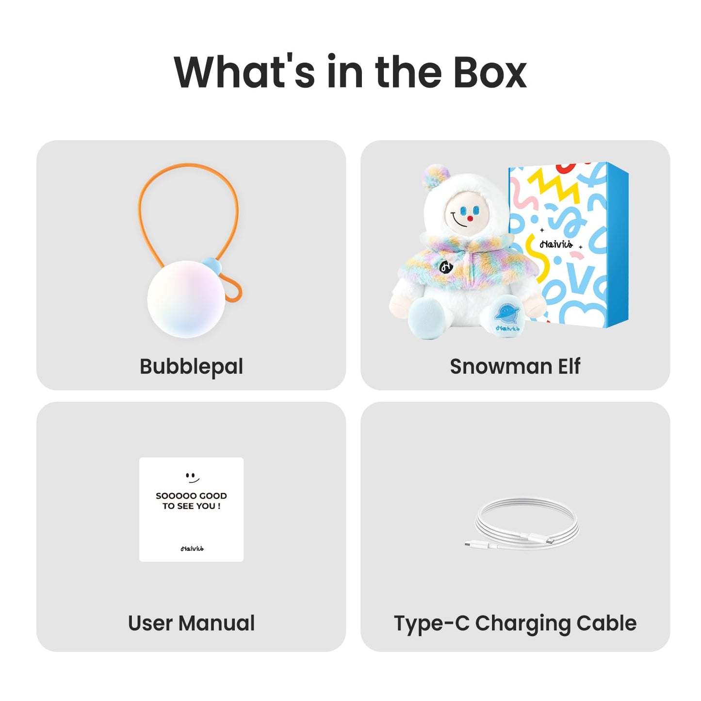 Smart AI Plush Toy Snowman Elf, Interactive Stuffed Animal for 3+ Kids, Screen-Free Educational Emo Robot with Advanced AI, APP with 16 Characters, Unique Gifts for Girls & Boys.Bedtime Companion