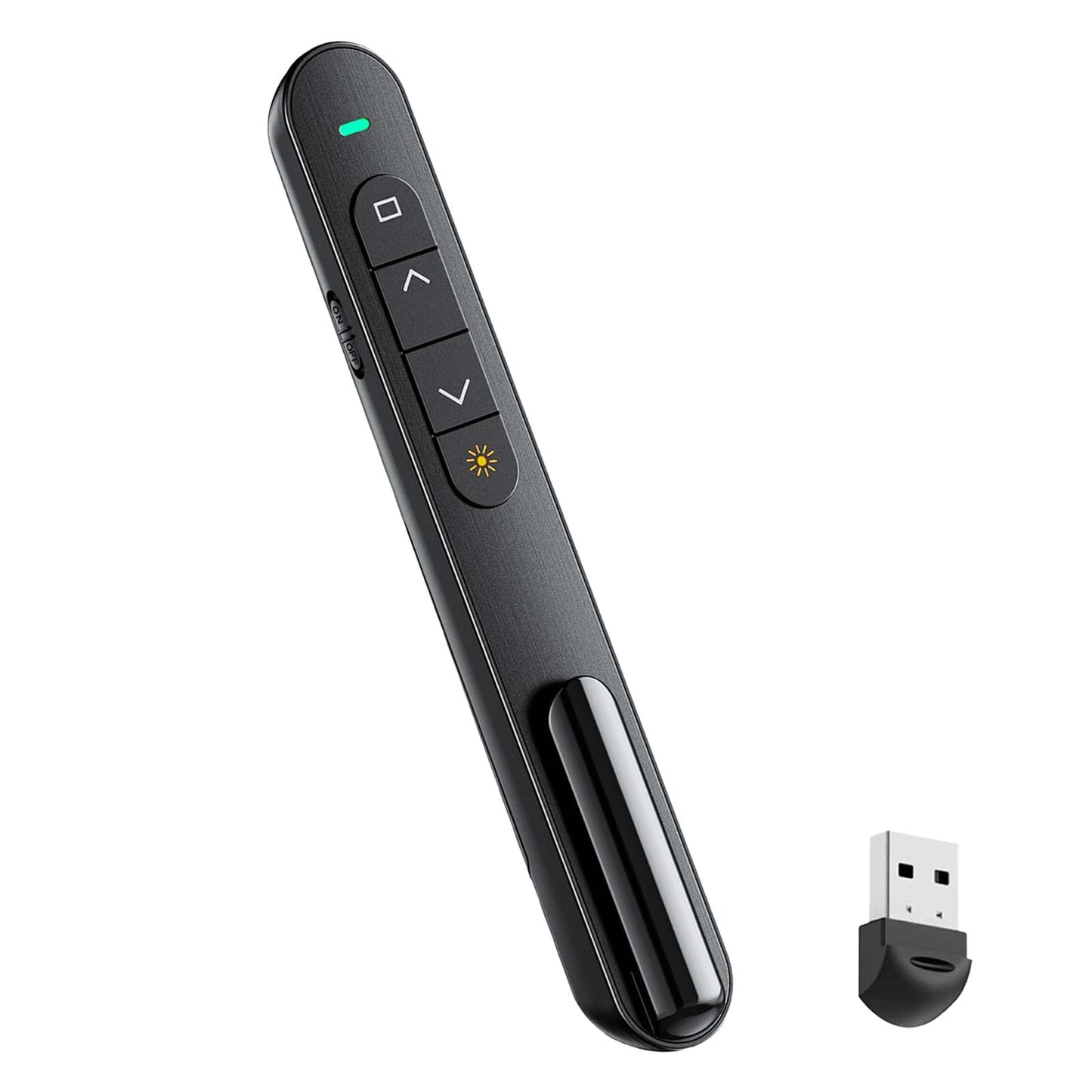 QUI 2 Pack Wireless Presenter with Volume Control, RF 2.4GHz Presentation Clicker for Google Slide/Keynote, PowerPoint Clicker Compatible with Mac/Windows