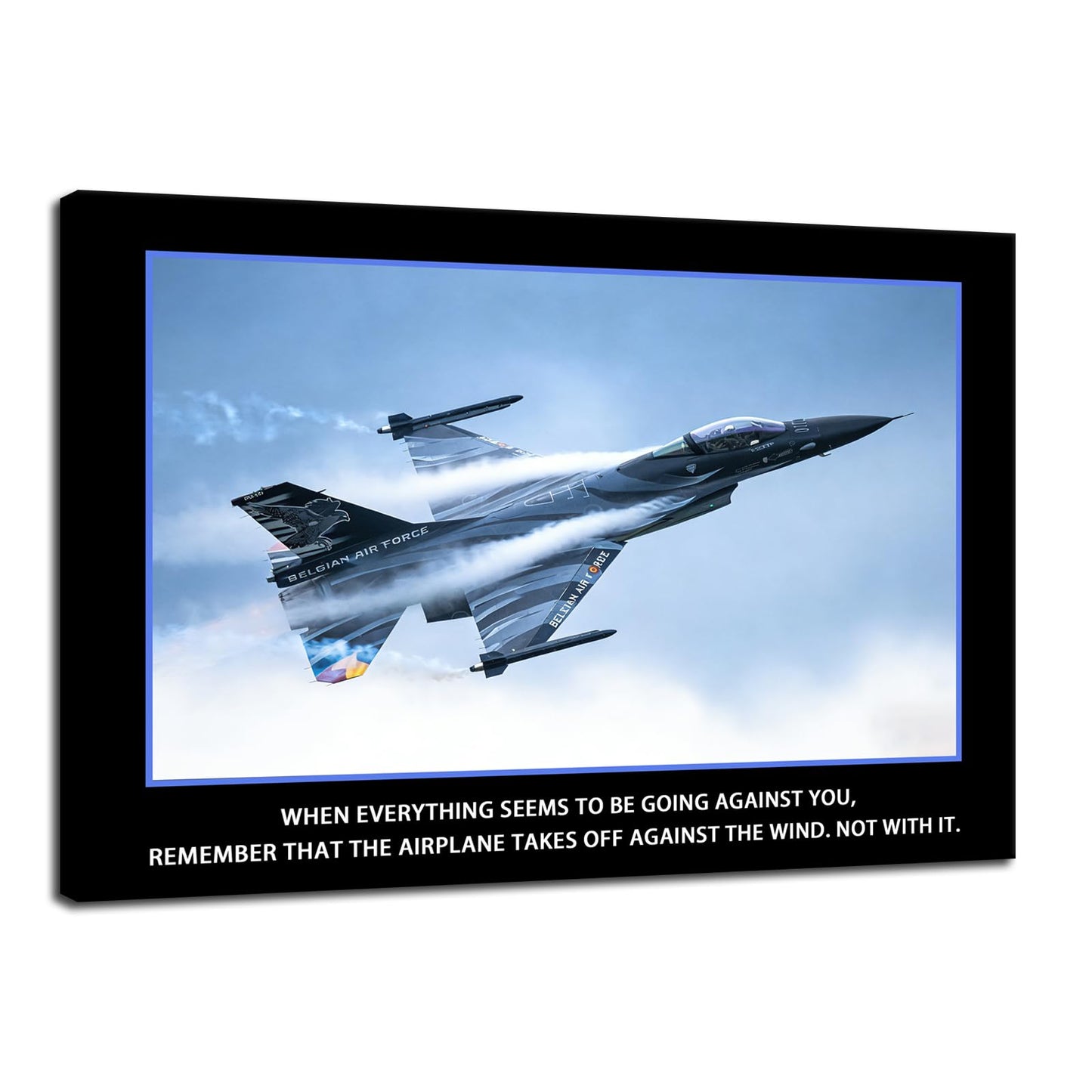Motivational Canvas Wall Art for Gym Office Airplane Quote Inspirational Positive Success Poster Inspiration Canvas Painting Prints Wall for Living Room Home Decor Framed Artwork [12''W x 18''H]