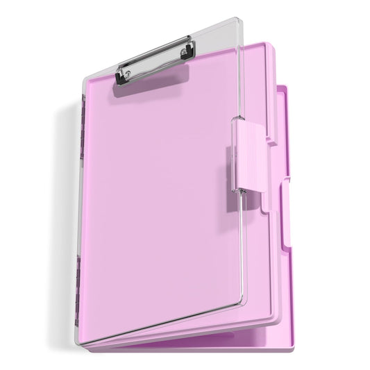 Hongri Clipboard with Storage, PalePink 8.5 x 11 Folder Nursing Side Opening, Heavy Duty with Dual Compartment, Smooth Writing for Teacher, Size 13.3 x 9.4 x 1.5 in, Office & School Supplies