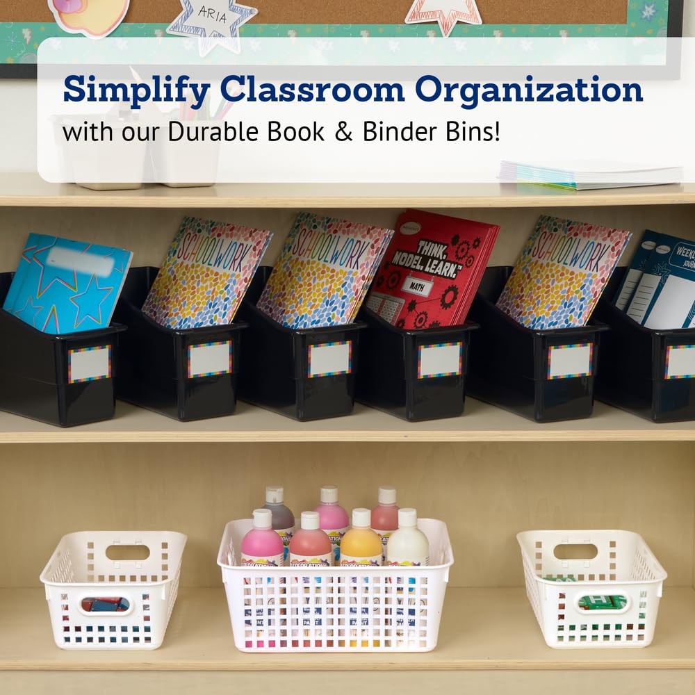 Really Good Stuff Durable Book & Binder Holders - 6 Pack - Black