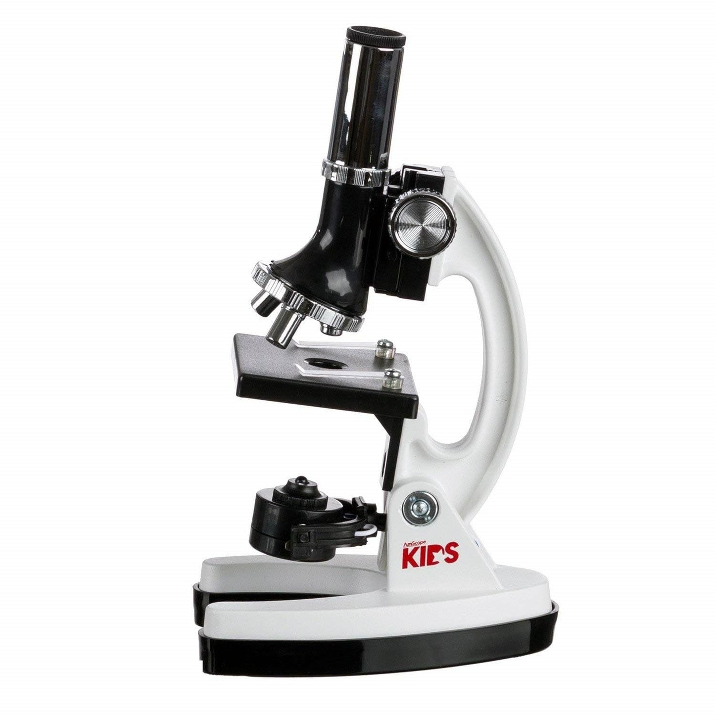 AmScope - FBA_M30-ABS-KT1-W AMSCOPE-Kids M30-ABS-KT1-W 120X-240X-300X-480X-600X-1200X 48pc Metal Arm & Base Educational Kids Biological Microscope Kit
