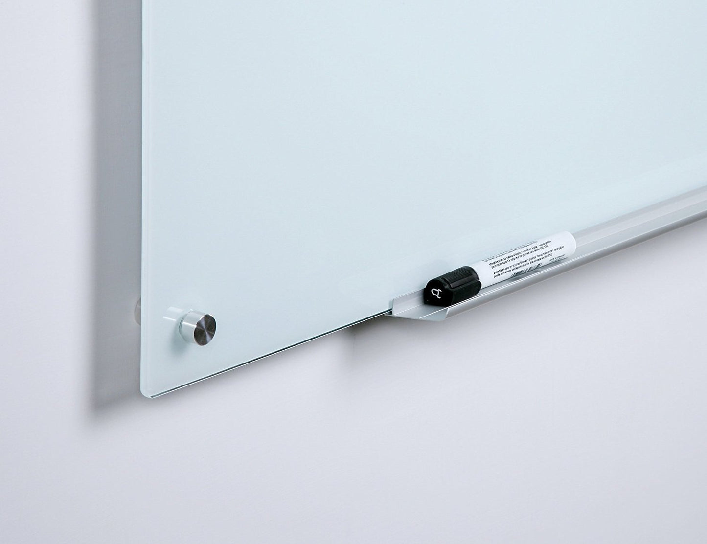Audio-Visual Direct Magnetic White Glass Dry-Erase Board Set - 2' x 1.5' - Includes Magnets, Hardware & Marker Tray