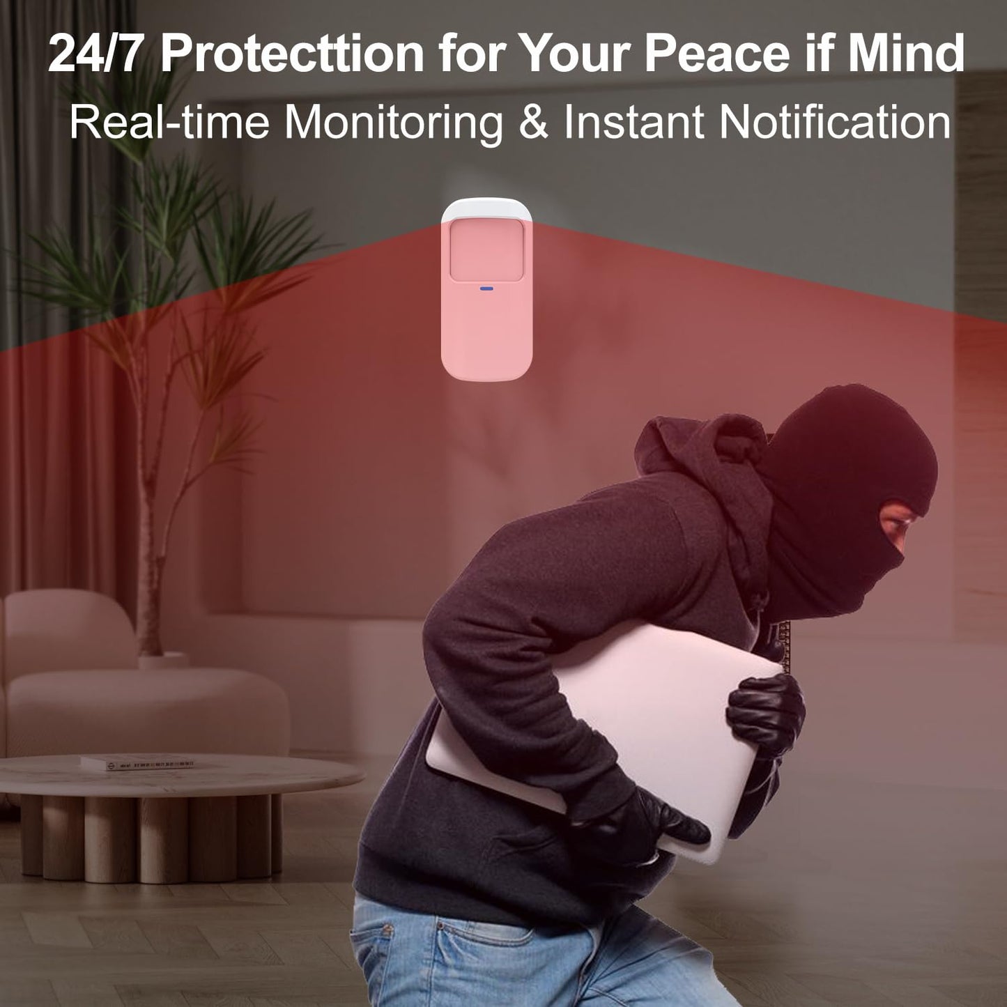 Home Security System, 4G/WiFi GSM SMS Wireless Home Alarm System with Motion Detector, 120dB Alarm Siren, Smart Remote Control, LCD Display, Compatible with Alexa and Google(12 Pieces)