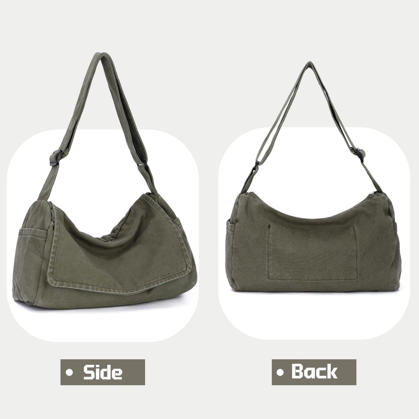 Freie Liebe Canvas Messenger Bag for Women and Men Casual Satchel Crossbody Shoulder Sling Bags