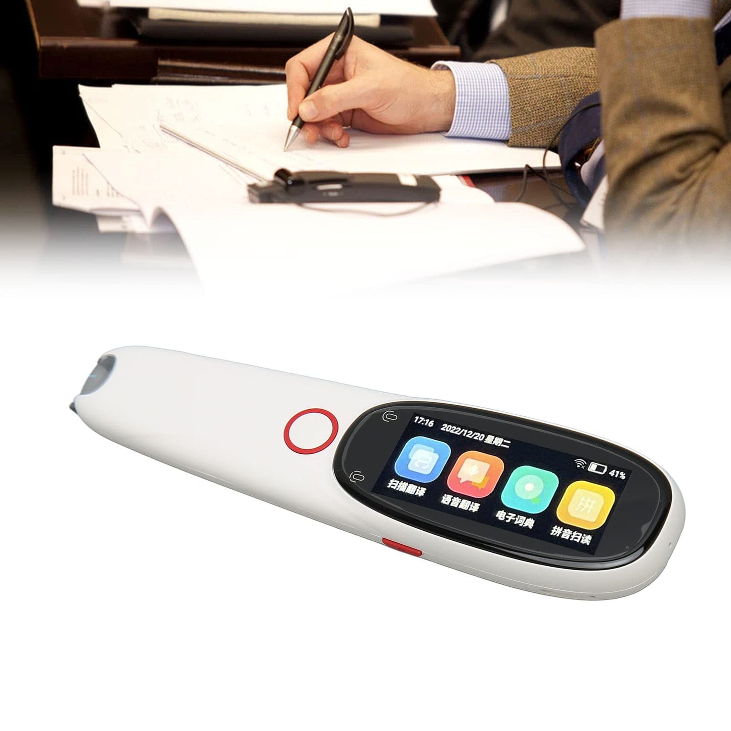 Translator Pen, OCR Scanning Device with 3 Inch Screen, 134 Language Translation, Voice Translator for Learning Speech and Travel, White
