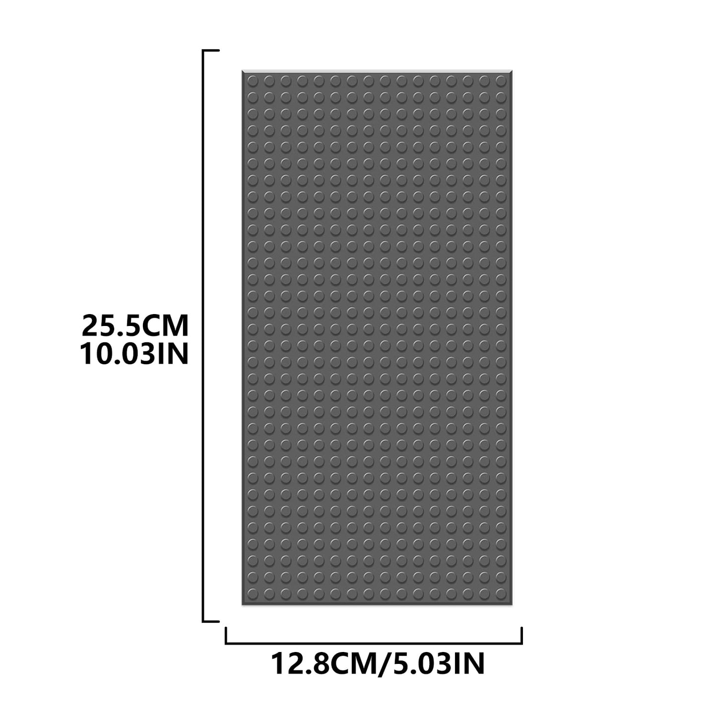EKIND 4 PCS Classic 5" x 10" Building Baseplates, Compatible with Major Brands Toy Bricks, Encourage Logic & Creativity Through Play, Ideal STEM Activities for Children (Dark Gray)