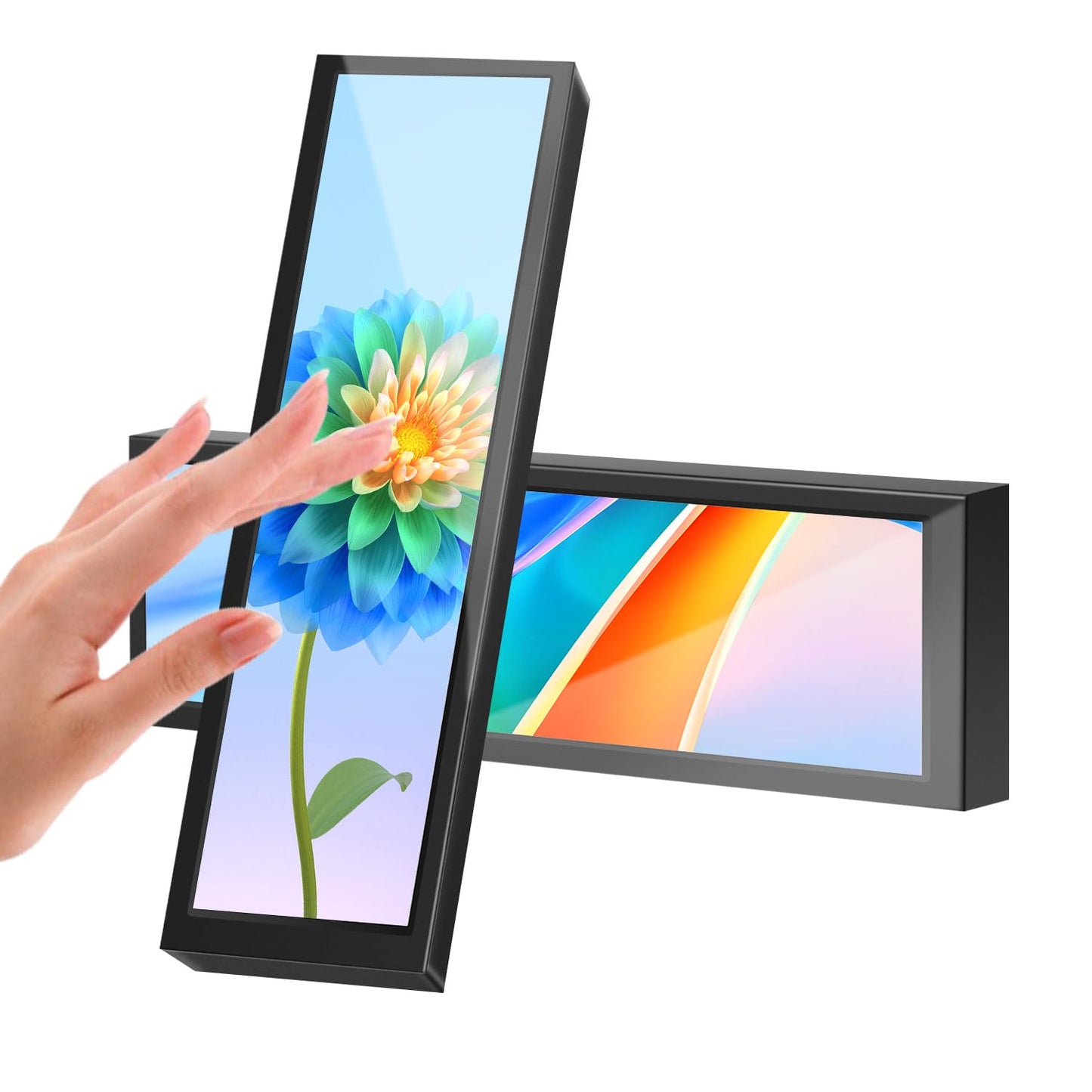 8.8 Inch Small Touchscreen Monitor, PC Temperature Display 1920x480, 60Hz HDMI PC Sensor Panel Display, IPS Mini Screen for Raspberry Pi, AIDA64 CPU RAM Data Temperature Monitor for ARGB Computer Case