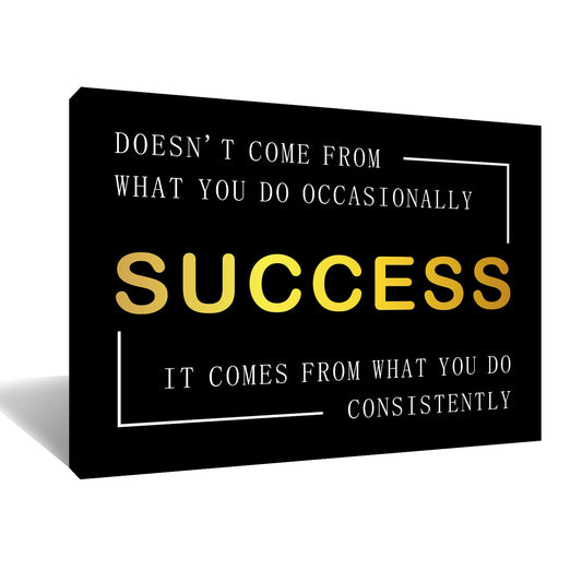 Inspirational Wall Art Home Decor Motivational Success Quotes Canvas Print Positive Affirmation Picture Poster Artwork for Modern Bedroom Living Room Gym Wooden Framed Ready to Hang [12''Wx 18''H]