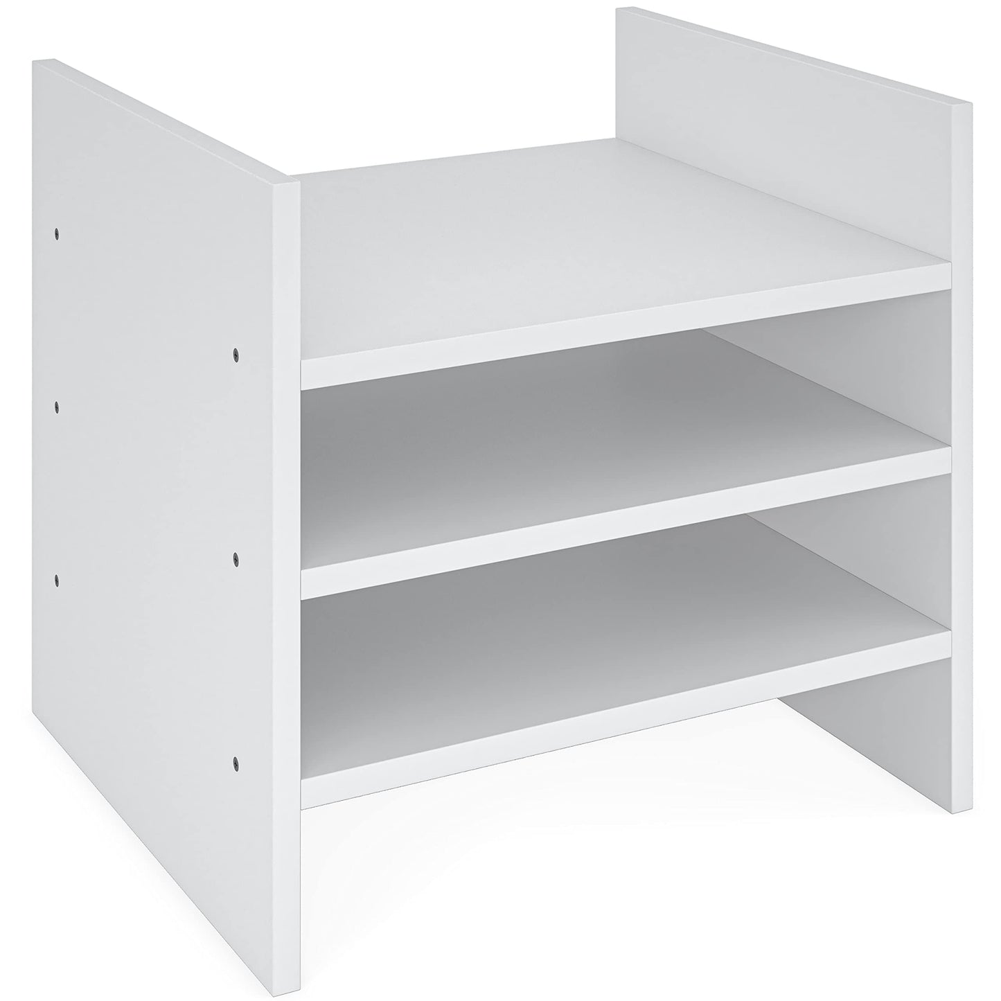 Ballucci 4-Tier Paper Sorter and File Organizer for Desk, Wood Mail Sorter, Fits into IKEA Kallax and ClosetMaid Cube Storage Shelves, Paper Tray, Mail Holder Stand for Classroom, Office, White