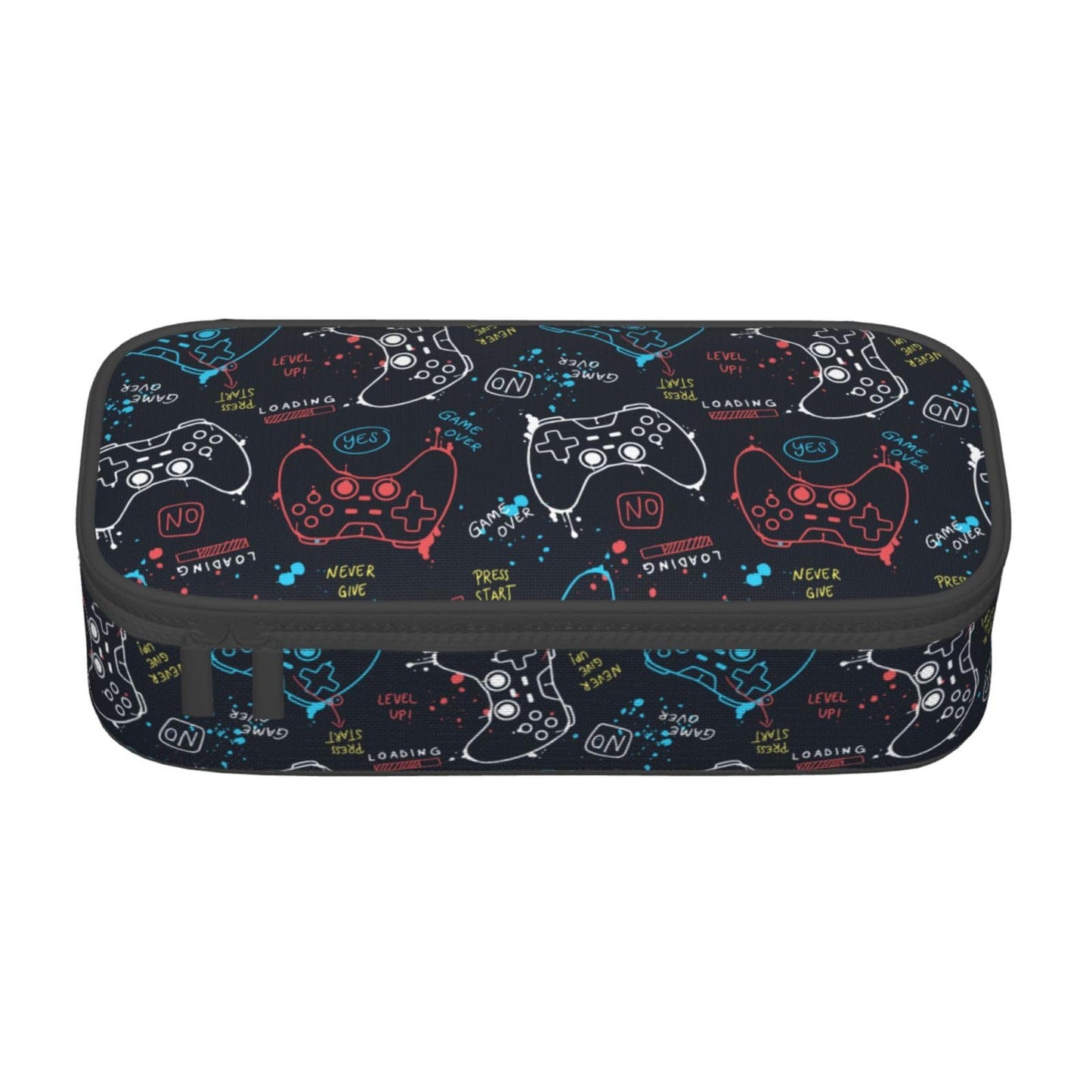 Aoojanu Video Game Controller Large Pencil Case With Zipper Compartments Stationery Pencil Bag For Kids Teens Students School Supplies