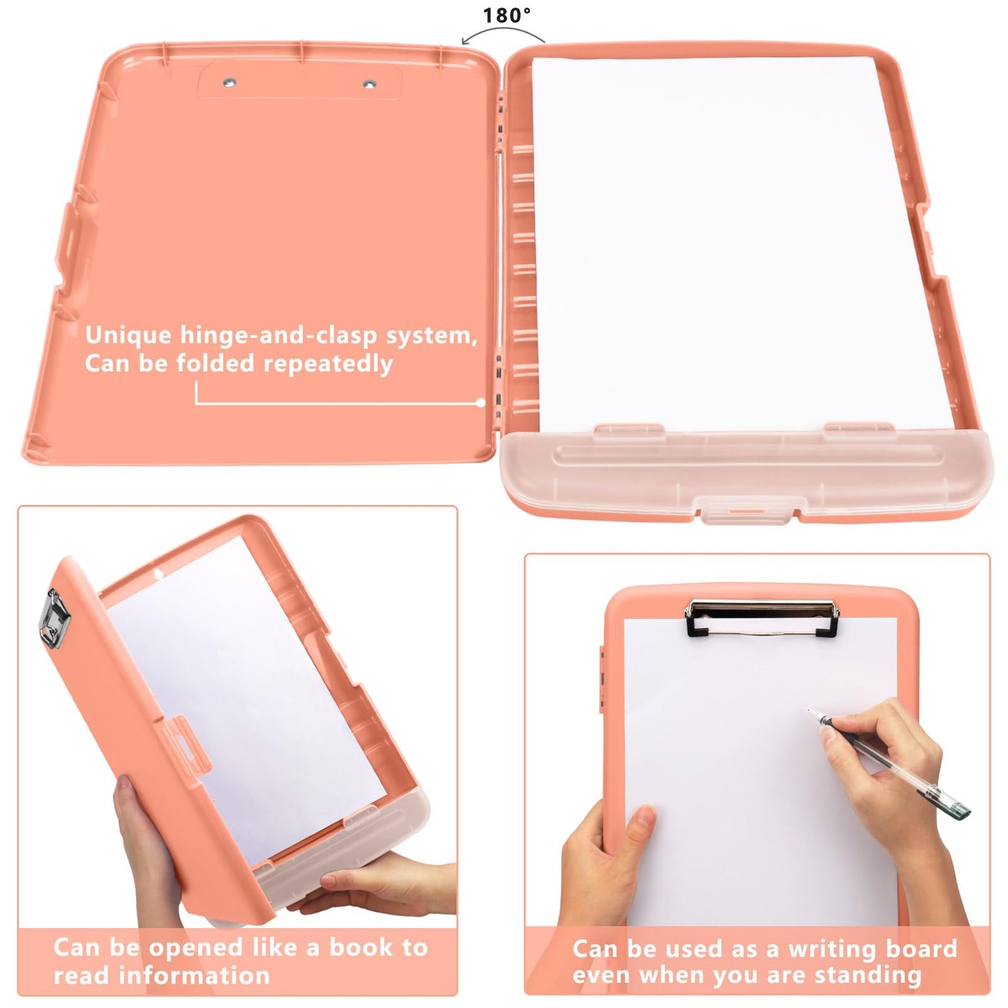SFLHHDM Plastic Clipboard with Storage, High Capacity Clip Boards 8.5x11 with Storage, Heavy Duty Nursing Clipboards Folder, Clipboard Cute, Letter A4 Size Clipboards with Storage for Teachers, Nurse