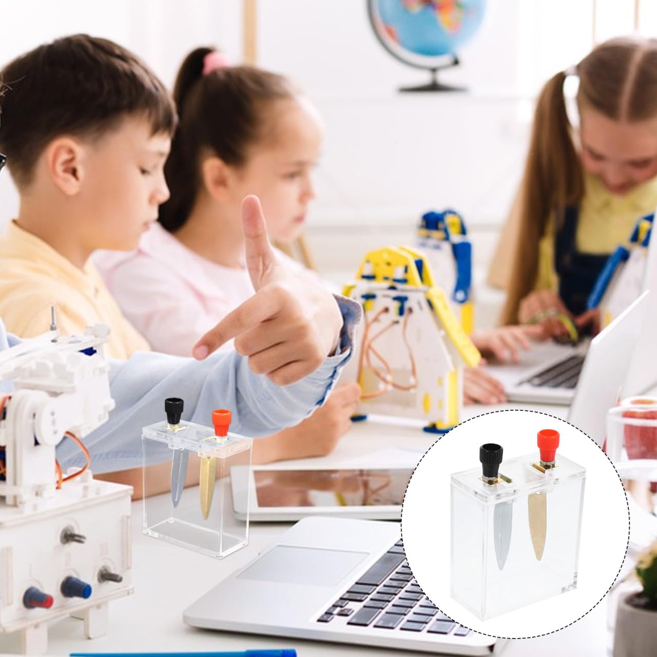 Alipis Salt Water Battery Experiment Kit Liquid Battery Project Box with Iron and Copper Plates Reusable Science Project Kit for Classroom Home Hands on Physics Learning