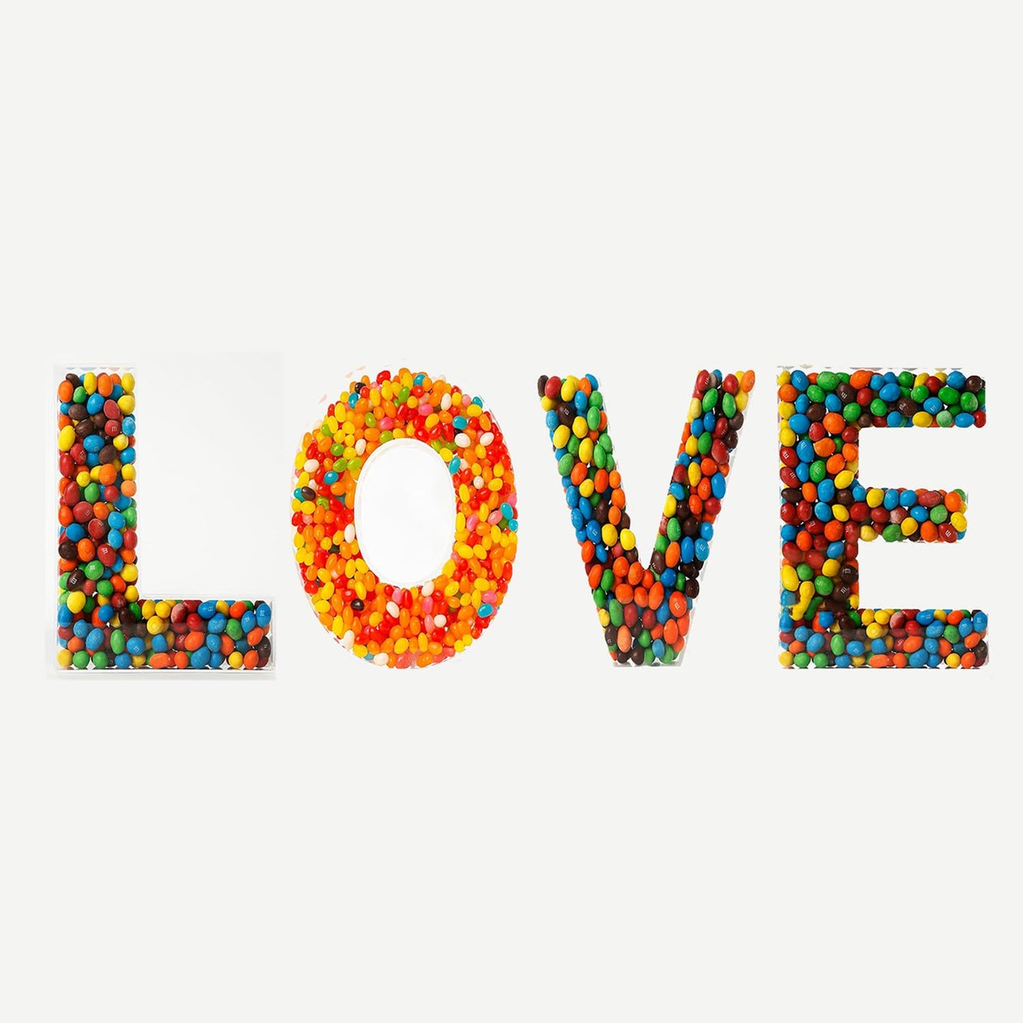 OAEUQ 10-Inch Magnetic Alphabet Candy Jar Refillable Fillable Letters For Candy Tray Reusable Lidded Candy Jar Candy Buffet Container Set (O, 1)