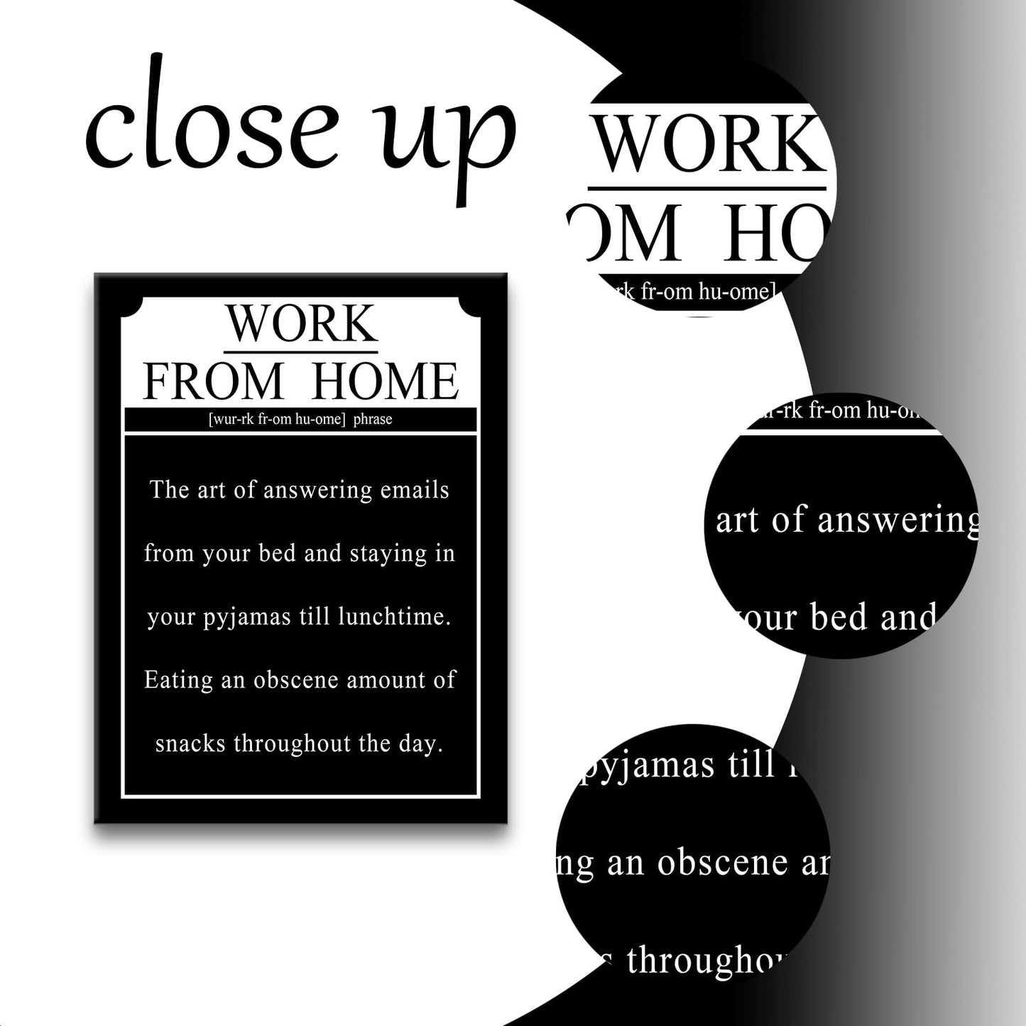 Motivational Canvas Wall Art Work from Home Entrepreneur Quotes Poster Print Inspirational Pictures Painting for Office Class Room School Wall Decoration Stretched and Framed [18''Wx24''H]