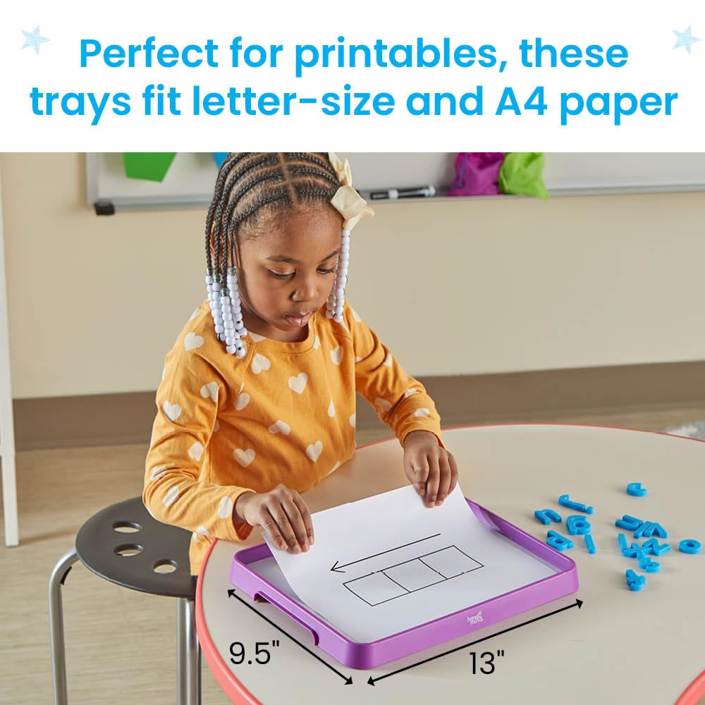 hand2mind Magnetic Dry Erase Activity Trays, Stackable, Magnetic Letter, White Boards for Kids, Science of Reading Materials, Teacher Supplies