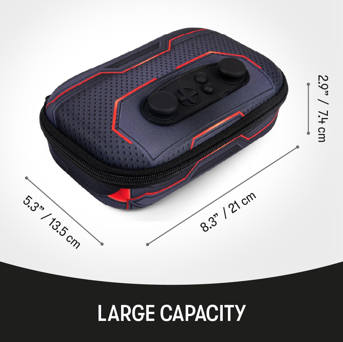 ZIPIT Gamer Pencil Case for Boys, Durable Pencil Box for School, Large Capacity Stationery Organizer Box, Black