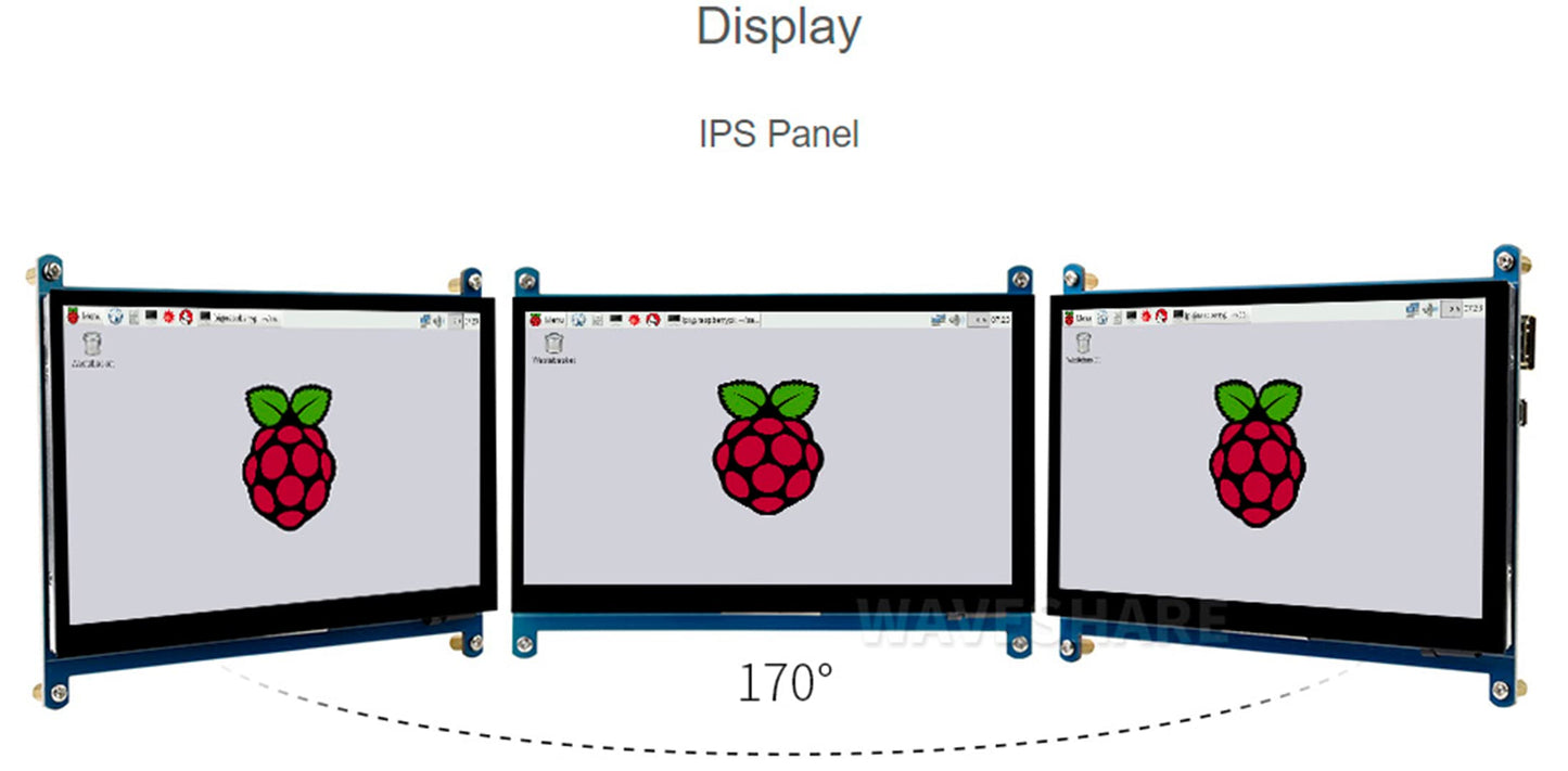 waveshare 7inch HDMI LCD IPS Capacitive Touch Screen 1024×600 Display Monitor Compatible with Raspberry Pi 5/4B/3B+/3B/Pi Zero W/Zero 2W/Pico/Pico W/Pico 2/Pico 2WJetson Nano/Win10/8/7,etc.