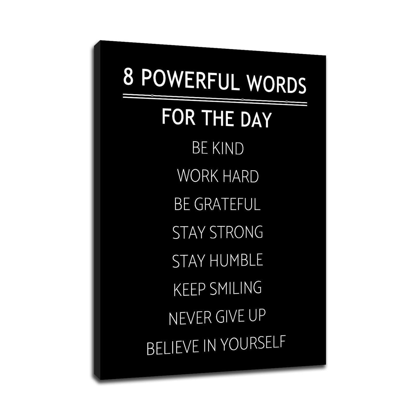 DINGFUN 8 Powerful Words Motivational Wall Decor Inspirational Office Entrepreneur Quotes Discipline Poster Wall Art Print Positive Picture Artwork for Gym Workspace Ready to Hang [18''W x 24''H]