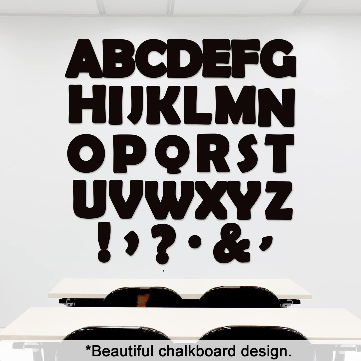 150 PCS Large 6" Bulletin Board Letters Set, Black Classroom Alphabet Cutout Letter for Bulletin Board Display Home School, A Great Helper to Inspire Students' Learning Interest