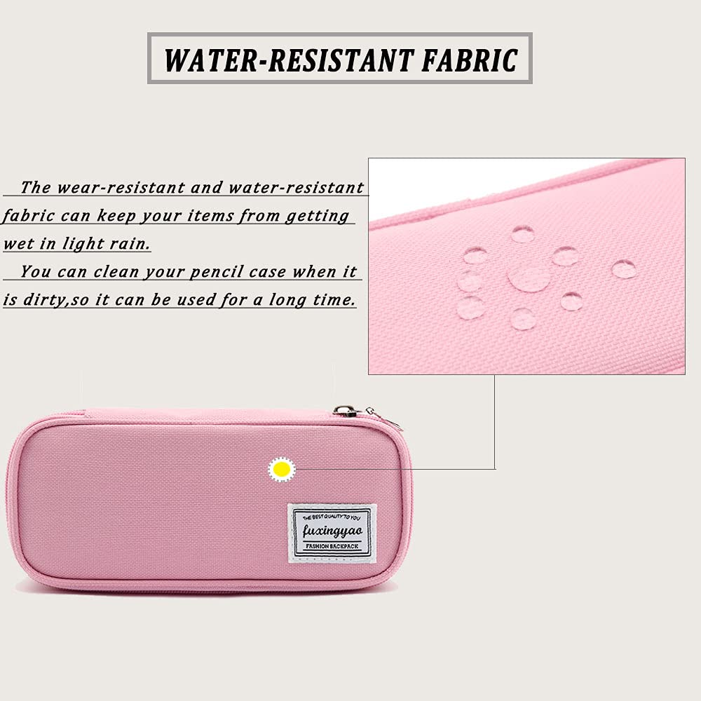 FUXINGYAO Pencil Case, Multi- Slot Pencil Pouch, Portable Pencil Bag, Pen Case for& Office(pink)